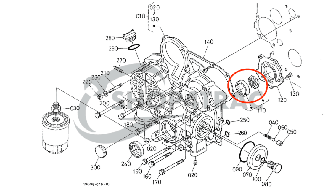 Engine oil pump Kubota D905 | D1005 | D1105 | V1305 | V1505 | Shop4Trac Engine oil pump Kubota D905 | D1005 | D1105 | V1305 | V1505 | Shop4Trac