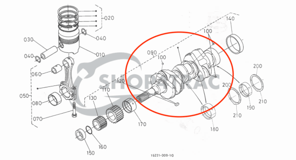 Crankshaft Kubota D1105 | D1105-E2B | D1105-E3B | D1105-E4B | Shop4Trac