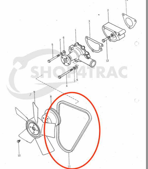 Cinghia trapezoidale TU1700 - TU2101 | Iseki TX1000 | Shop4Trac