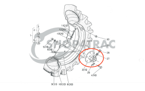 Thru axle rim - Wheel hub Kubota B5000 - B7100 | B1200 - B2150 | Shop4Trac