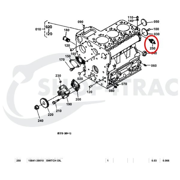 Oliedrukschakelaar Kubota | Shop4Trac