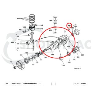 Crankshaft Kubota engine D1703 | 60MM | Shop4Trac