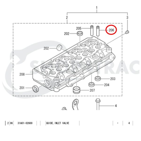 Guía de válvulas Mitsubishi Admisión S3L | S4L | S3L2 | S4L2