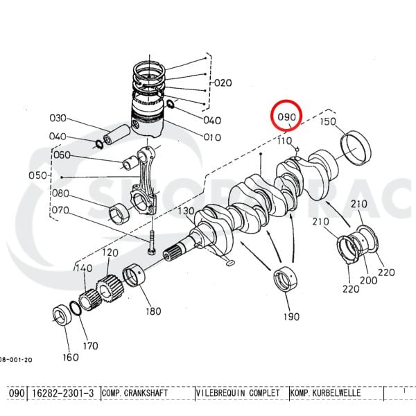 Crankshaft Kubota V1505 | V1505-T | V1505d | Avant | SchäFfer