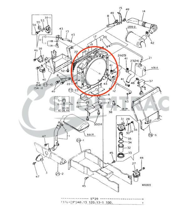 Radiateur Yanmar KE-2 | KE-3 | KE-4 | KE-2D | KE-3D | KE-2A | KE-3A | KE-4A