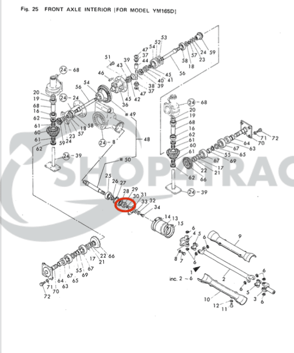Wellendichtring – PTO TE3210 – TE4270 | TU1700 – TU2101F | TX1000 – TX2160F | TC30458 | Yanmar-Vorderachse