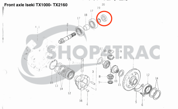 Wellendichtring Iseki Vorderachsdifferential TX1000 – TX2160F | Kubota B6000 | TC25478