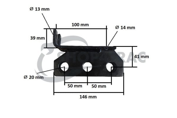 Top link bracket | Top link holder Kubota B5000 – B7001 | B1200 – B7100 (incl. pin + lynch pin)