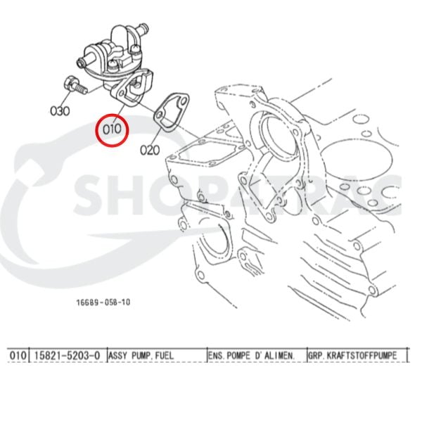 Kraftstoffförderpumpe Kubota D600 | D722 | Z482 | Z602