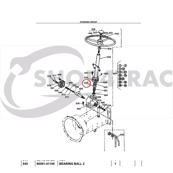 Lenksäulenlager Kubota L-Serie | Yanmar | B6000 Obermaterial
