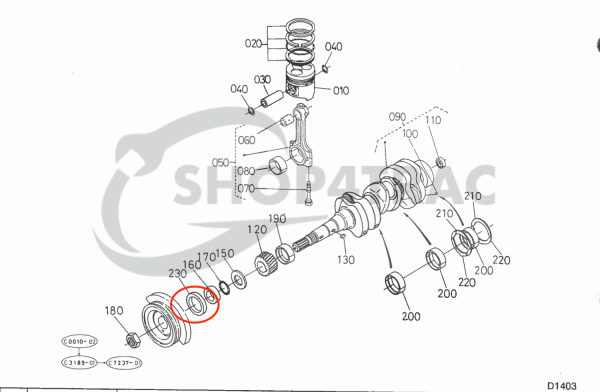 Kurbelwelle vorne Kubota Z750 – Z851 | D1100 – D1803 | V1100 – V2403