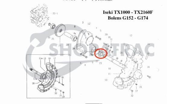 Wellendichtring Steckachse Iseki TX1000-TX2160F | TF15 – TF321 | TU | TC488010