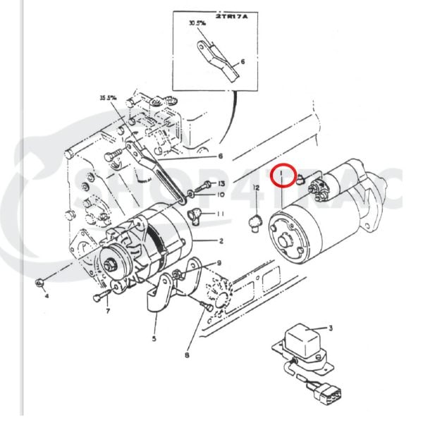 Startmotor Yanmar F16 | F17 | YM1600 | YM2000