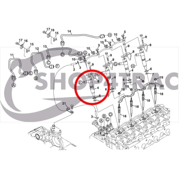 Complete Fuel Injector Kubota Direct Injection engine | D1503-DI | D1703-DI | V2203-DI | V2403-DI