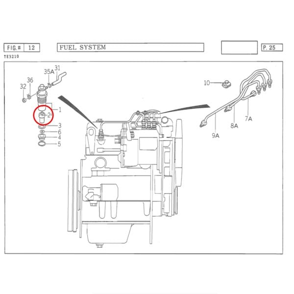 Inyector de combustible Iseki TL1900 – TL2700 | TU1700 – TU2101 | TE3210 | Gutbrod 4200 – 4250 | Hinomoto C172 – C174
