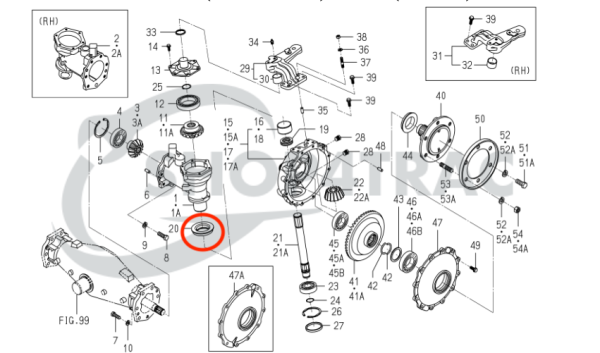 Iseki joint essieu avant TA290 – TA320 | TG5395 – TG6490 | TLE4490 | BQ3138E