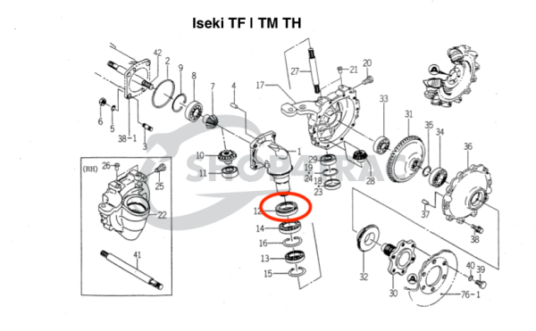 Retén de aceite del eje delantero Kubota GL | GT | Aste | Hinomoto NX | Iseki TF | ES | AQ7451F
