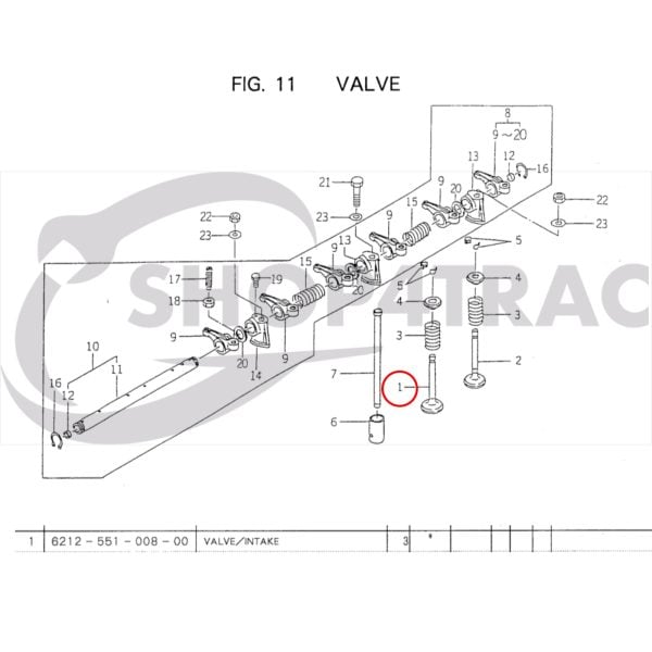 Einlassventil ISEKI Motor E3CD | E3CE | E3CF | Originalteil | OEM