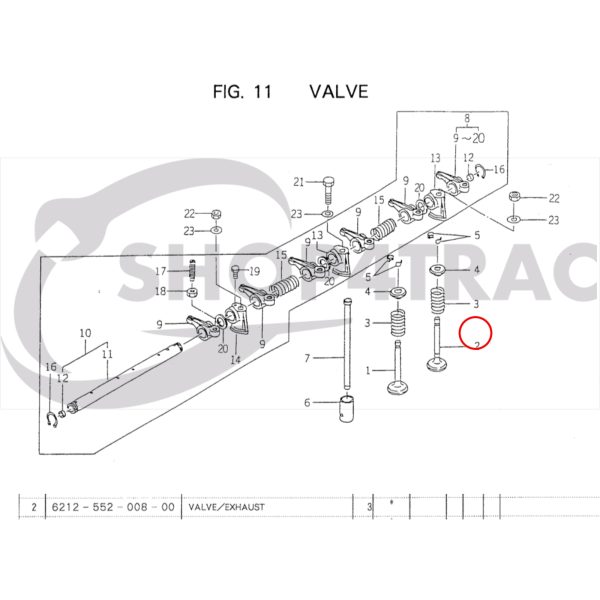 Auslassventil ISEKI Motor E3CD | E3CE | E3CF | Originalteil | OEM