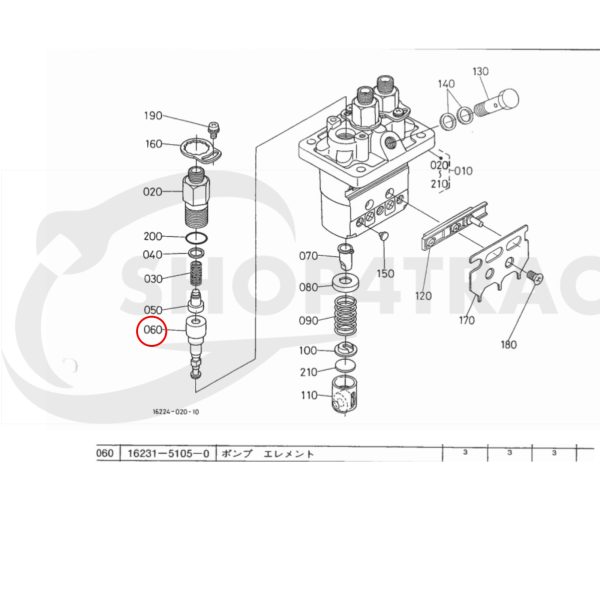 Plunger Kubota D1005 – D1105 – D1305