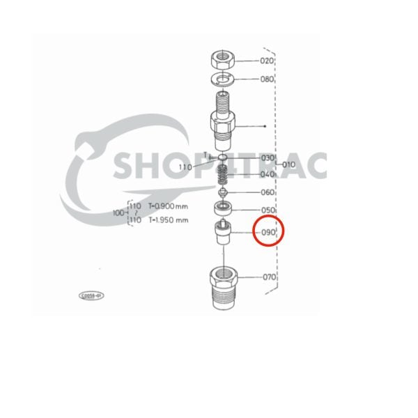 Dysza wtryskiwacza Kubota D1403 | D1463 – D1703 – V2003 – V2203 | Hinomoto | Terex | DN0PD80 | Giant | Doosan