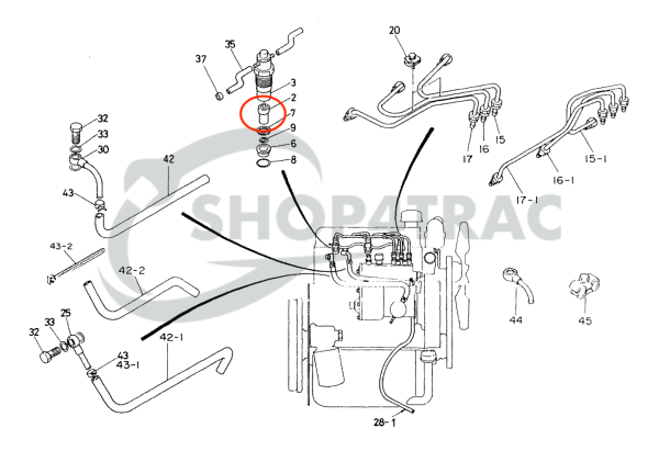 Einspritzdüse -Einspritzdüse Iseki TL2100 – TL2300 | Isuzu E3AE1 | Bolens G272 – G274