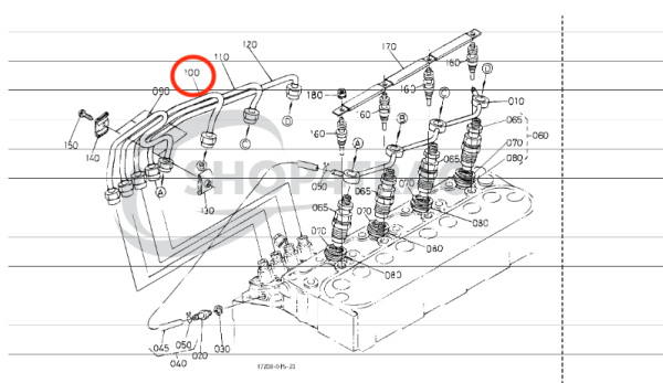 Linea di iniezione | Linea di pressione Kubota V1305 | V1505| D1005 | D1105