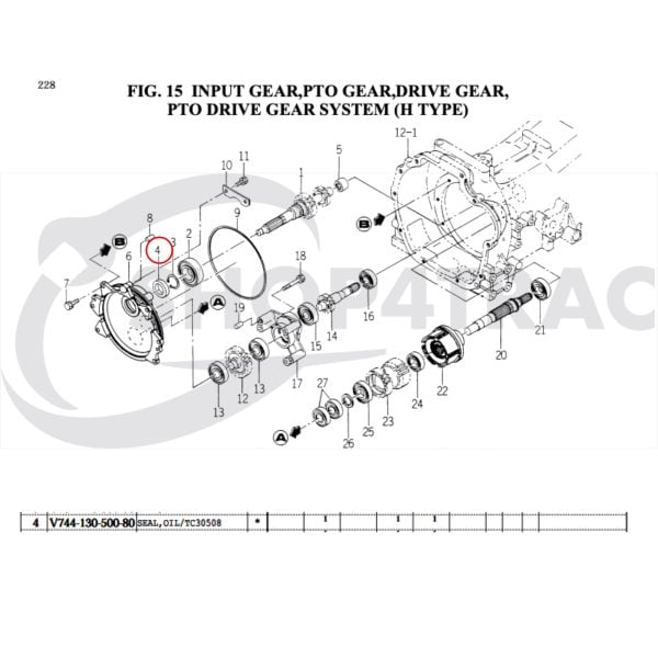Keerring transmissie | PTO | Iseki | SF | TH