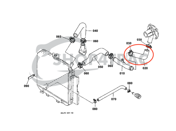 Radiator hose Kubota B1-14 – B1-17 | B1550 – B8200