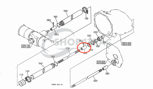 Kubota GL | GT | L1 | B1700 – B2410 Coupling 4×4 axle 4wd intermediate piece cardan