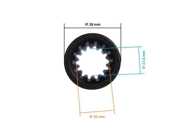 Kubota GL | GT | L1 | B1700 – B2410 Coupling 4×4 axle 4wd intermediate piece cardan