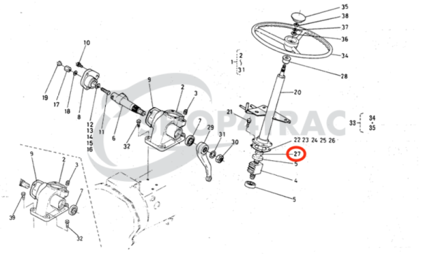 Wellendichtring Kubota B1200 – B1402 | B1750 | B5000 – B6100 Lenksäulendichtung | TC16287