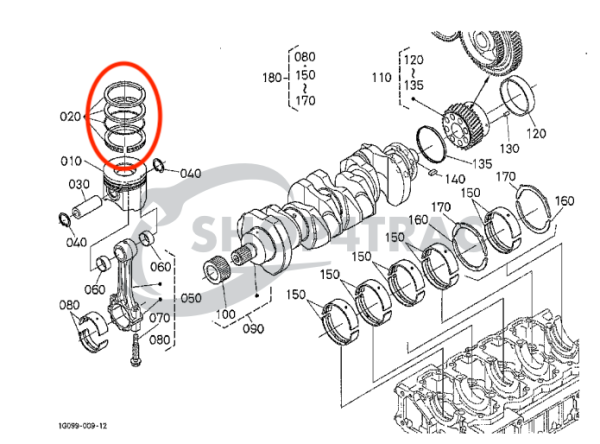 Kolbenringe Kubota V2607 | 2607-DI | V2607T | Rotluchs | Menzi