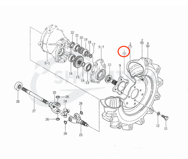 Wiel | velg Iseki TX1000 – TX1510 | TX2140 – TX2160 | TX145 – TX155F | Bolens G152 – G174