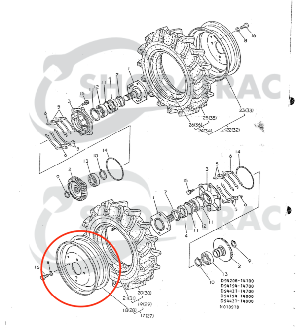 Koło | felga Yanmar F13D – F16D | FX14D – FX16D