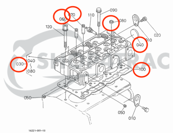 Testata Kubota D1105 completa + set guarnizioni + Candelette | Termostato | Valvole