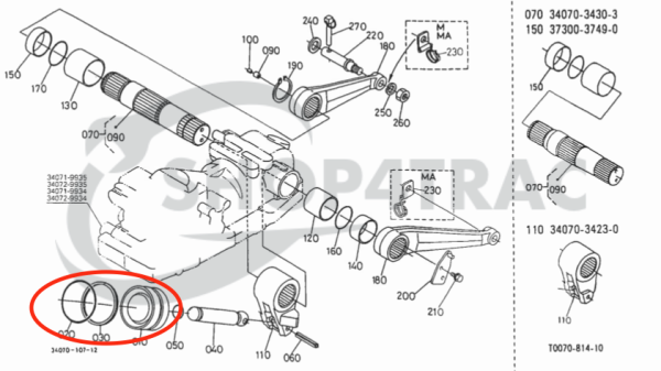 Pistón del cilindro de elevación | Pistón de elevación completo Kubota GL19 – GL32 | GL220 – GL338 | L2900 – L4400 | L3010 – L4610