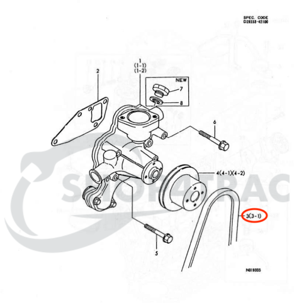 V-belt Yanmar F215 – FX305 | YM1600 – YM3810