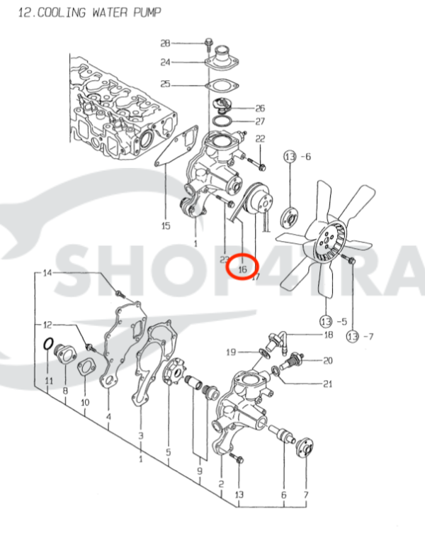V-belt Yanmar F215 – FX305 | YM1600 – YM3810