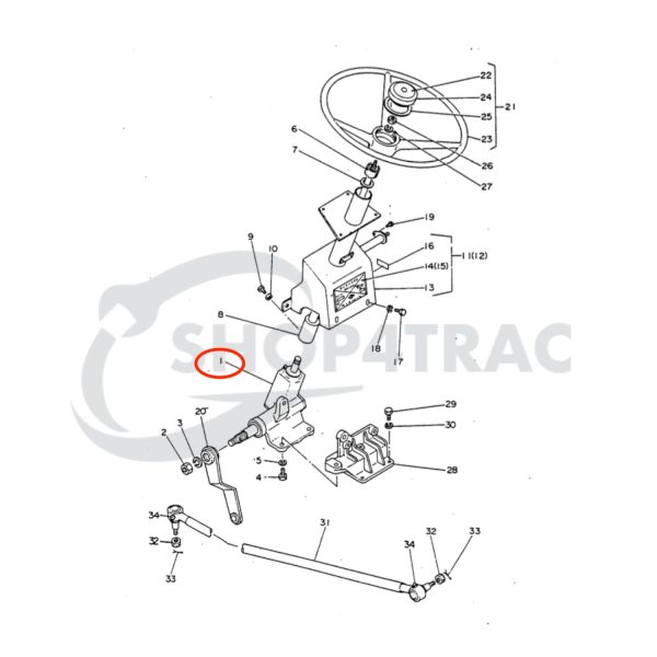 Vis de direction Yanmar YM1300 – verte | Zen-noh YM1300