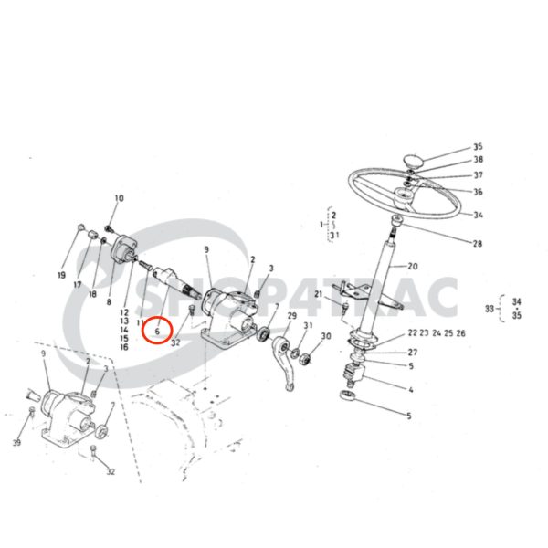 Essieu directeur | Pièce de direction Kubota B5100 – B6100 – B7200 | B1200 – B1702