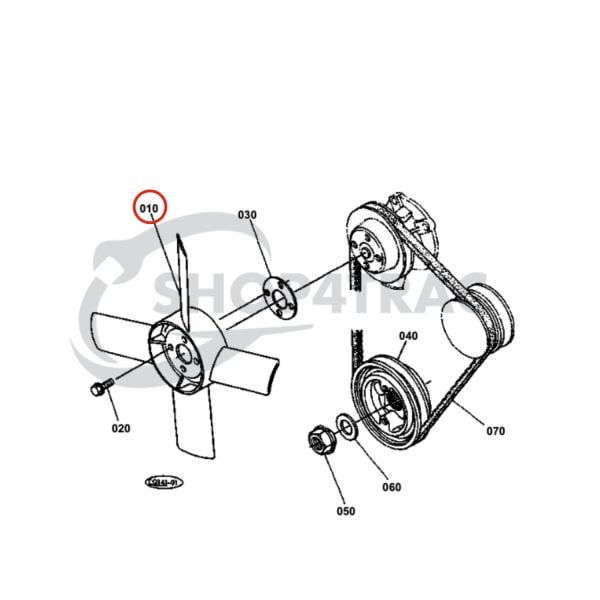 Aletta di raffreddamento Kubota B1200 – B1750 | B20 | B1-14 | B1-16 | 310mm | 4vin