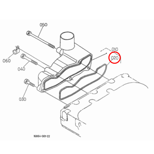 Valve Cover Gasket D722 Basic Kubota Engine | Bobcat | Komatsu