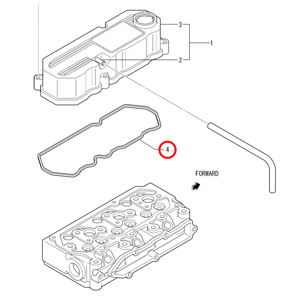 Ventildeckel Dichtung S3L | S3L2 | Mahindra | Caterpillar | Pel-job | Weidemann