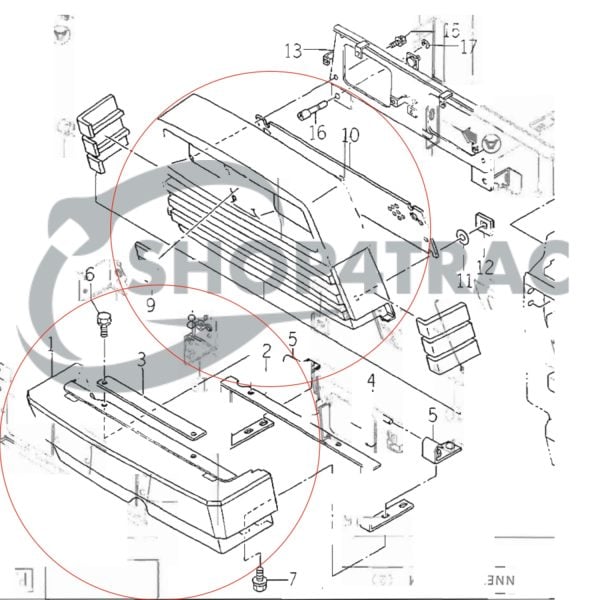 Masque avant Iseki TA207 – TA287F | TA317F – TA530 | TA538 – 5040