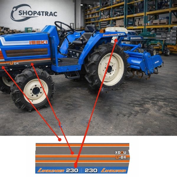 Autocollant | Jeu d’autocollants Iseki Landleader TA230 | avant + arrière