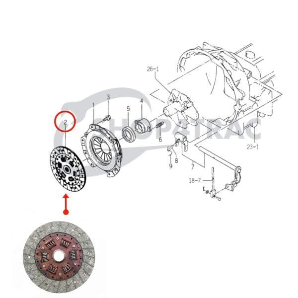 Disco de embrague Iseki TG5330 – TG5390 | SF300 – SF333