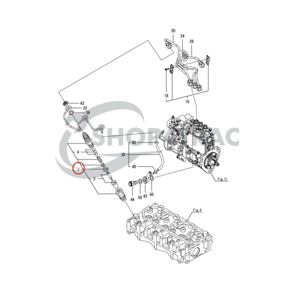 Complete fuel injector Yanmar 3TNV76 | 3D76E Landini | Komatsu | Hitachi | Mustang