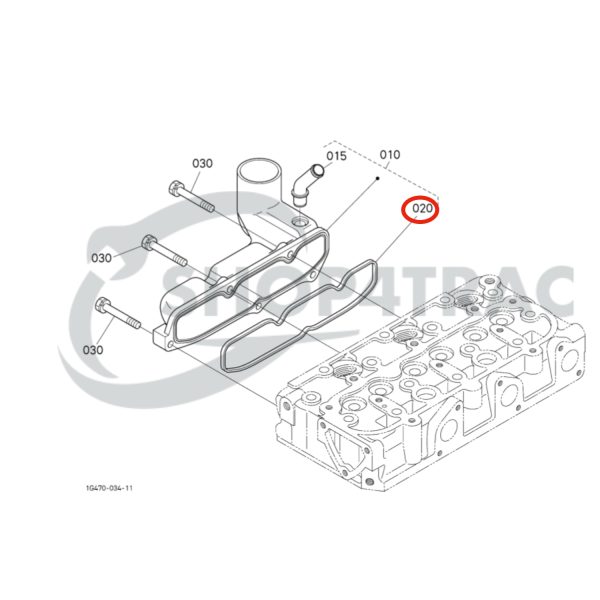 Intake manifold gasket Kubota D902 | D902EBH | Bobcat | Schäffer | Aste
