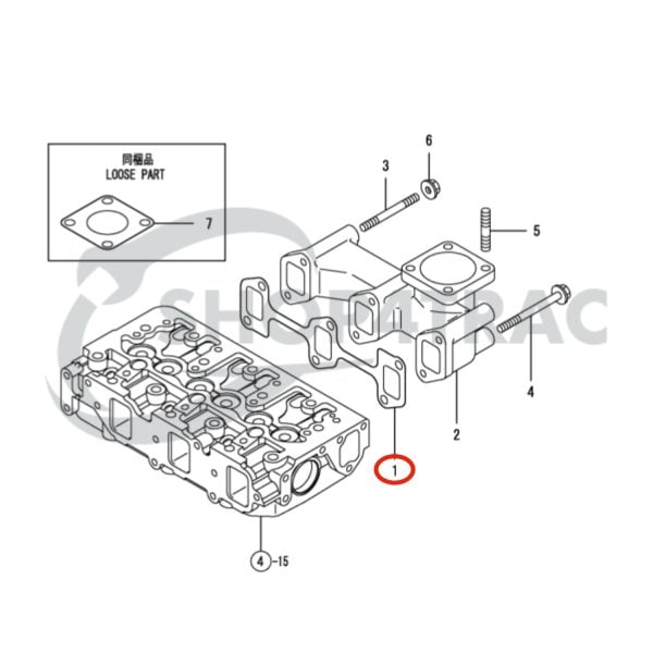 Abgaskrümmerdichtung Yanmar 3TNV88 | 3TNE88 | Case | John Deere